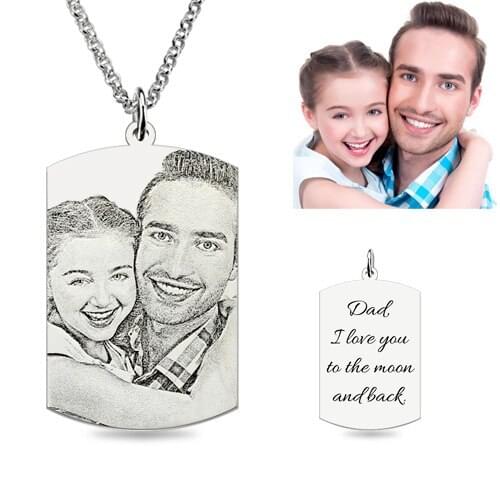 Yonney Wholesale Personalized Photo Engraved Necklace Family Picture Ornament Necklaces Engraved For Men Women Gift
