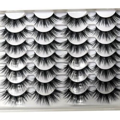 NEW 14pair 100% Fluffy Lashes 3d Mink Lashes 20mm-25mm Soft Thick Natural Eyelashes False Eyelashes Makeup Lashes Mink