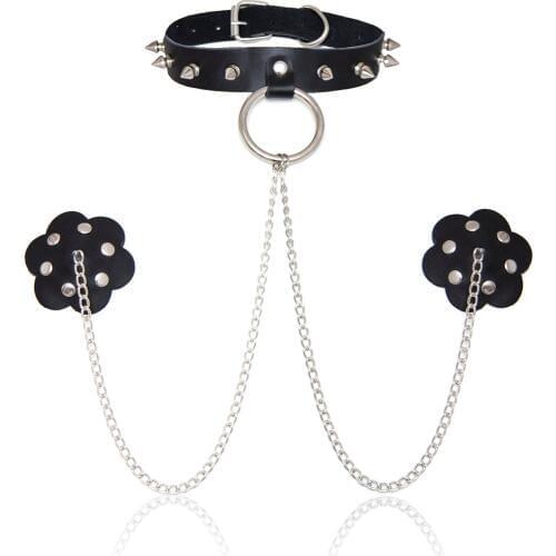 Sexy Adjustable PU Leather Plush Neck Shackle Bondage Bdsm Bondage Sex Toy Couple Exotic Accessories