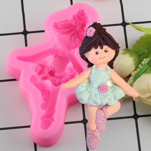 Mujiang 3D Girl Cake Silicone Mold Baby Party Fondant Cake Decorating Tools Pirate Doll Soap Chocolate Candy Clay Moulds