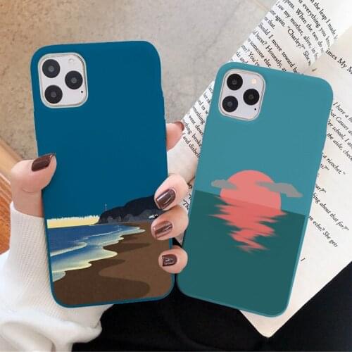 Sea Wave Sunrise Phone Case for iphone 6s 7 8 Plus SE 2020 X XS MAX XR 11 12 Pro Max Sunset Back Soft Silicone Cover Funda Shell