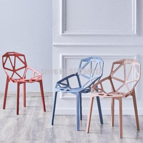 Nordic net red dining chair modern minimalist home chair light luxury plastic backrest stool desk makeup chair lounge chair