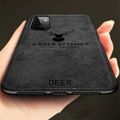 Deer pattern fabric cloth back cover for samsung galaxya32 galaxy a 32 a32 2021 case soft frame silicone shockpoof protect coque