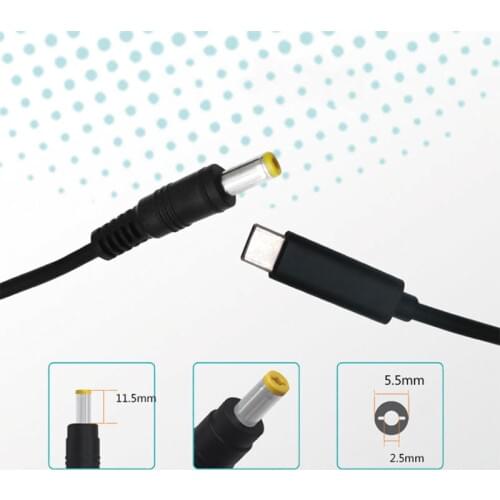 Universal USB Type C PD Power Adapter Laptop 3A Charging Cable Dc 7.4*5.5mm Square for Dell Asus Lenovo Notebook Power Supply