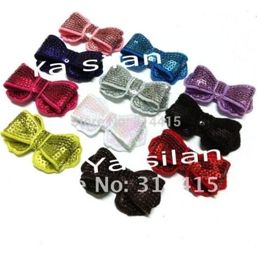 Top Quality 2" New sytle sequin bows Sequin Hair Bows for headband, hair accessories, 55pcs/lot