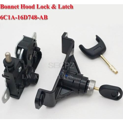 Bonnet Hood Lock & Latch Complete Set with 2 Keys For Ford Transit MK7 2006 2007 2008 2009 2010 2011 6C1A-16D748-AB