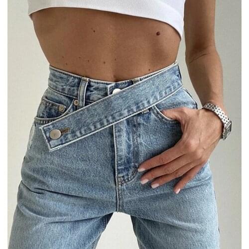 DOUJILI High Quality Women Jeans Pants New Style High Waist Vintage Long Trousers Fashion Loose Long Pants