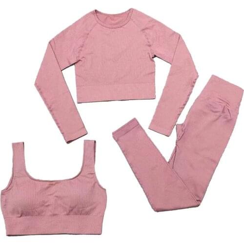 Womens Jacquard Vertical Stripe Bra Long Sleeve Pantsuit Hip Lift Waist High Stretch Yoga Running Clothes Spring And Autumn