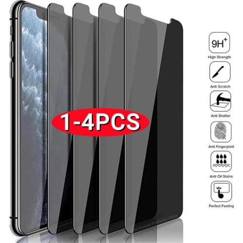 1-4Pcs Anti-spy Glass for IPhone 11 12 Pro Max Mini XS XR X Privacy Screen Protectors for IPhone 7 8 6S Plus Anti-peeping Film