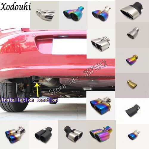 For Peugeot 307 2012 2013 2014 2015 car body cover muffler exterior end pipe dedicate exhaust tip tail outlet ornament vent 1pcs