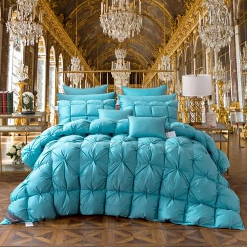 100% White Goose Down Filler 3D Bread Duvet/Quilt/Comforter Bedding Winter Luxury Blankets Cotton king duvet