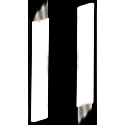 100 pcs Lamina Agulhas Tebori Microblading 14 pin Hard PCD Needle 14 Blade Permanent Makeup Eyebrow Tattoo Needles Supplies