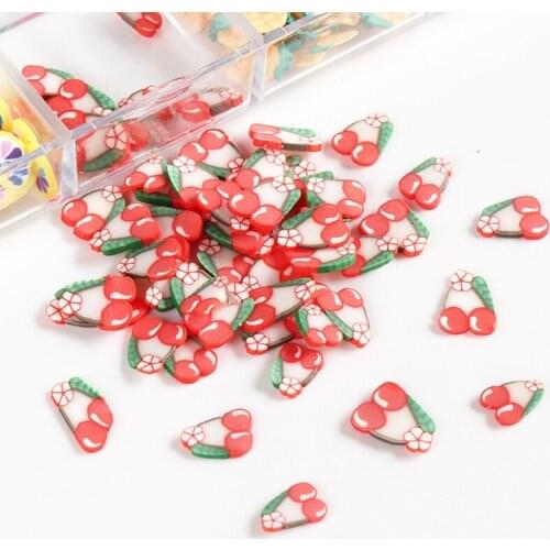 12 Grids/Box Fruit Soft Polymer Clay Slices UV Epoxy Resin Mold Filler DIY Crafts Jewelry Making Filling Material Nail Art