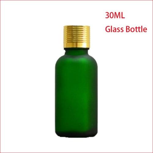 30ML Green Frosted Glass Bottles Essential oil Bottle With gold Screw Cap Womens Personal Skin Care Empty cosmetic container