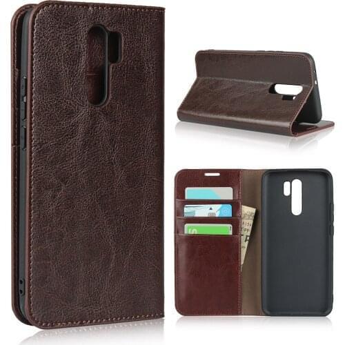 Natural Genuine Leather Skin Flip Wallet Book Phone Case Cover On For Xiaomi Redmi 9 C 9C NFC Redmi9 Redmi9C 9CNFC 32/64/128 GB