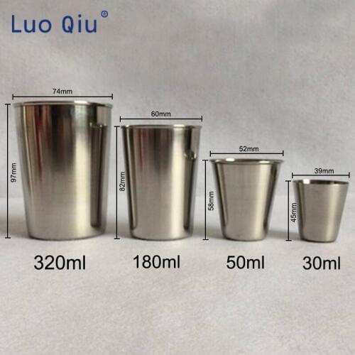 4 pcs /set 304 Stainless Steel Wine Beer Whiskey Cup Outdoor Travel Mug with PU Leather Cover for camping holiday picnic