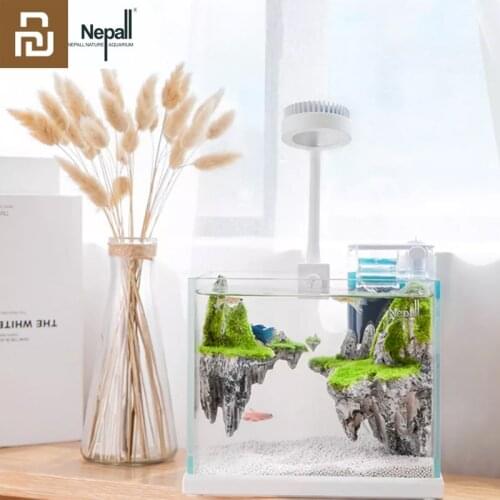 Youpin Fish Tank Aquaponics Ecosystem Small Water Garden Ecological Fish Tank Aquarium Transparent Aquarium