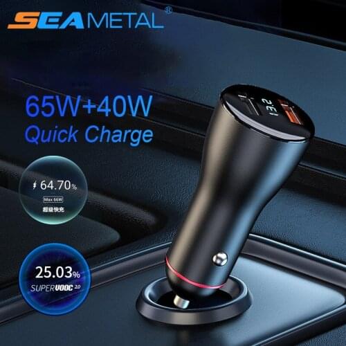 DC 12V/24V Cigarette Lighter 100W Car Charger 65W+45W Quick Charge Auto Power Adapter Charger for iPhone Samsung Xiaomi Laptop