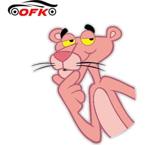Car Stickers Decor Motorcycle Decals Cartoon Pink Panther Decal Decorative Accessories Creative Waterproof PVC,13cm*11cm