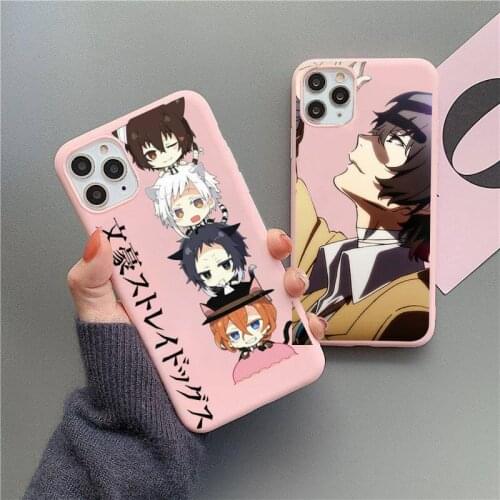 Bungou Stray Dogs Dazai Osamu Phone Case For iphone 12 11 Pro Max Mini XS 8 7 6 6S Plus X SE 2020 XR Matte Candy Pink cover