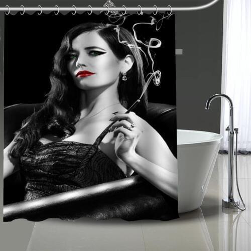 Eva Green Shower Curtain Bathroom Eco-friendly Modern Fabric polyester With hook More Size Custom Curtains