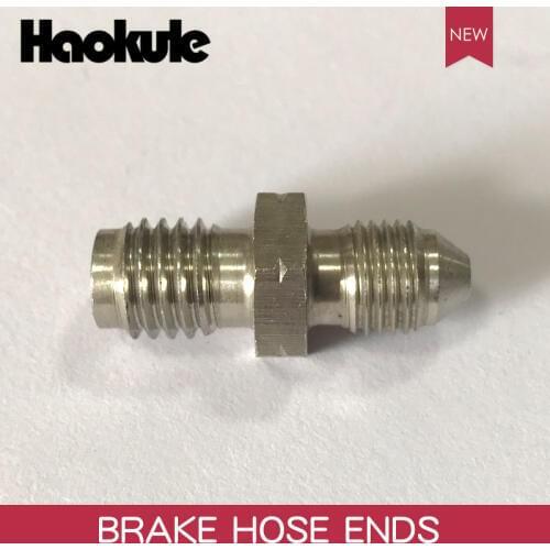 HAOKULE AN3 3/8x24 UNF to M10x1.25 / M10x1.5 / M10x1.0 Male Bubble Flare Stainless Steel Brake Fittings INVERTED FLARE Adapter