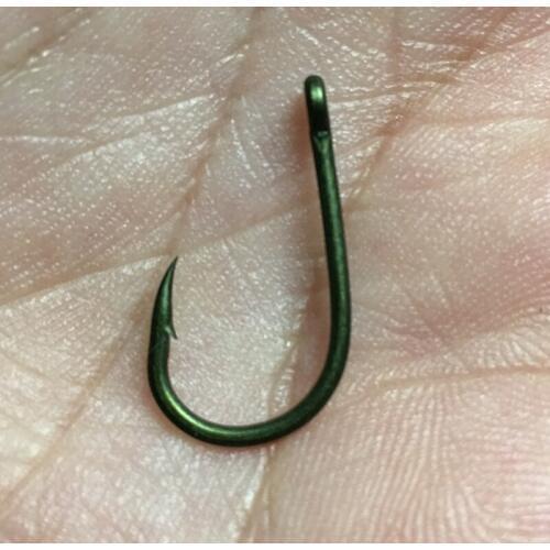 50PCS Boilie Wide Gape Hook Matt Black / Camo Green Coated-Chemically Sharpened-PTFE Coated FOR CARP FISHINGS