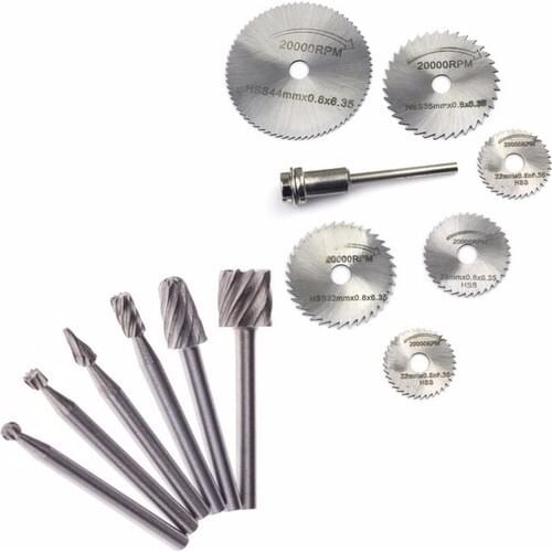 Merttools 12'li Set Hss Drill Bit 6'lı Wood Carving + 6'lı Rotary Circular Mini Saw