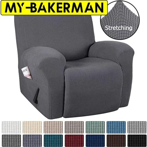 13 Colors Recliner Chair Covers Washable Stretch Sofa cover With Pocket Non-slip Furniture Protector Solid Color Armchair