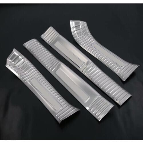 New Steel Inner Door Sill Scuff Plate Cover Sill 4pcs for Jeep Wrangler JL 2018 2019