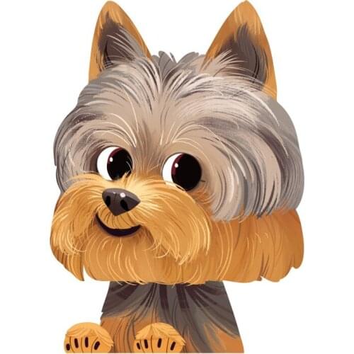 LLY-0821 Personality Car Decal Yorkshire Terrier Modeling Sticker PVC Auto Motorcycle Waterproof Decorative Accessories Decals