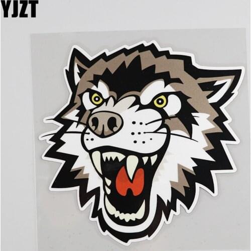 YJZT 14.3CM*13.9CM Fierce Forest Wolf Animals Car Sticker Decal PVC 12A-0105