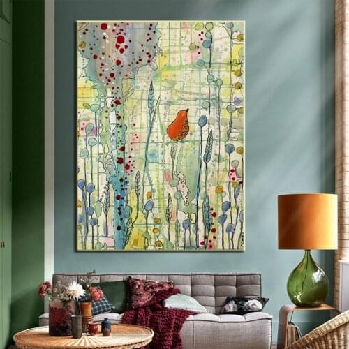 Abstract Landscape Oil Paintings On the Wall Art Canvas Painting Colorful Plant Poster and Prints Living Room Home Decor Picture