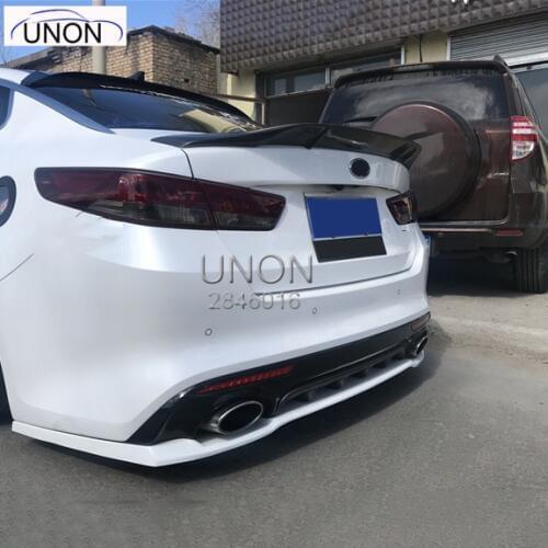 Use for KIA k5/optima spoiler 2016 2017 2018 year glossy carbon fiber/FRP rear wing R style spoiler accessories
