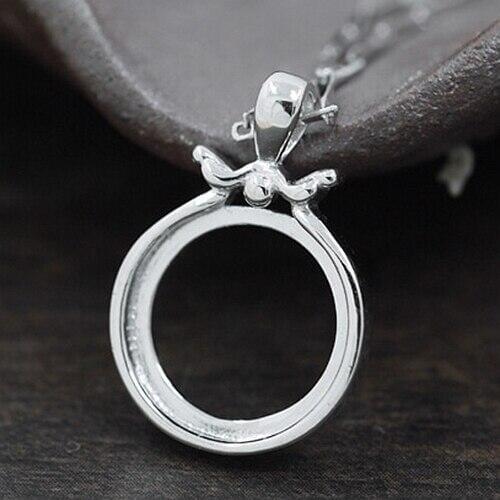 Wholesale 20pcs/lot 100% 925 Sterling Silver Pendant 12MM 15MM Round Cabochon Semi Mount Pendant for Amber Lapis Lazuli Setting