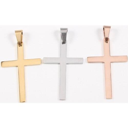 20pcs/Lot Mirror Polished Stainless Steel Cross Charm Pendant DIY Jewelry Making Necklace Bracelet Wholesale