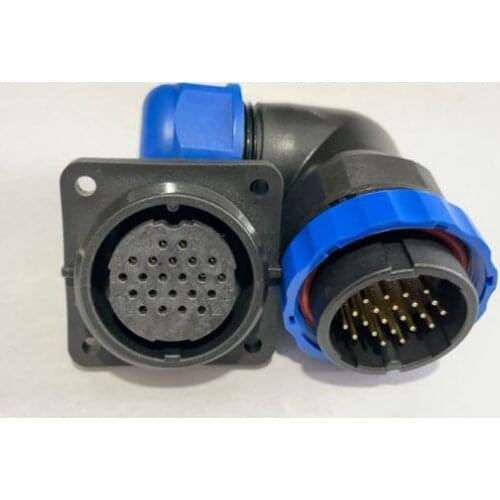 Socket Plastic Waterproof Connector Male Female Angled 22pin