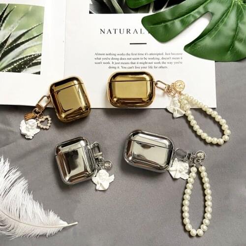 Luxury Golden Plating Case For Airpods Cover Good Angel Sculpture Shell Bluetooth Wireless Earphone Funda For Airpods Pro Cover