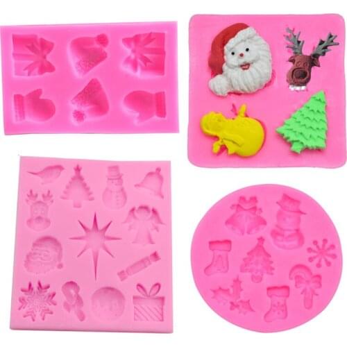 Christmas Fudge Chocolate Mold Gloves/Snowflake/Santa Shape Silicone Mold DIY Cake Decoration Baking Tools Crafts Epoxy Mold
