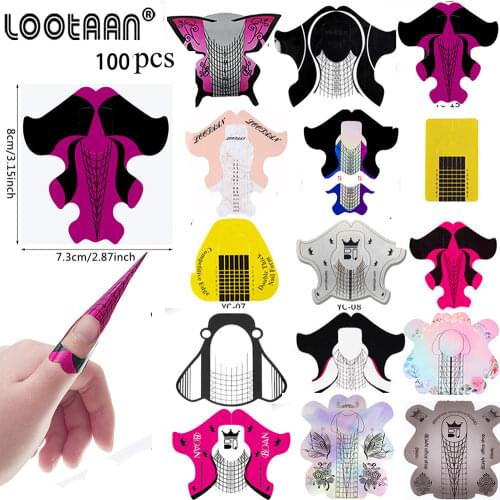 Alloy Self-Adhesive Nail Forms Stick Paper UV Gel Polish Extension For Nail Art Decoration Acrylic UV Gel Tip