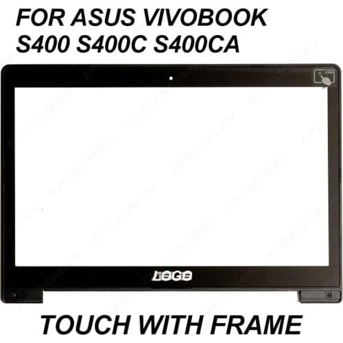 For Asus Vivobook S400 S400C S400CA 14" LCD Touch Screen Glass JA-DA5343RA digitizer panel bezel front glass with frame