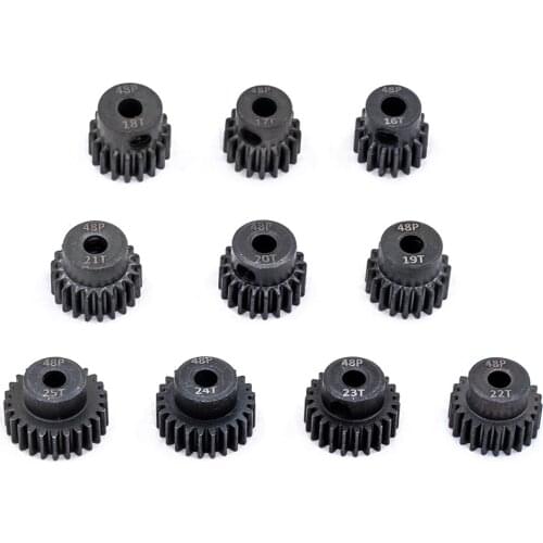 48P 3.175mm Chrome Steel Gears 16T 17T 18T 19T 20T 21T 22T 23T 24T 25T Motor Pinion Gears For 1/10 Car Motor Gear Shaft