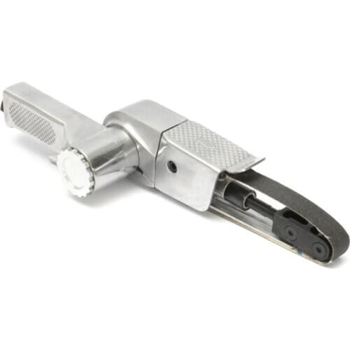 ROLKETU 3/8" Air Belt Sander Air Angle Grinding Sanding Machine 15000RPM 20mm with Sanding Belts for Air Compressor Sanding