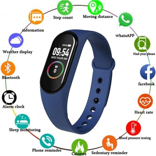 M4 Smart Watch For Men Women Heart Rate Fitness Tracker Blood Pressure Monitor Waterproof Wristwatch Sport Health Smart Bracelet