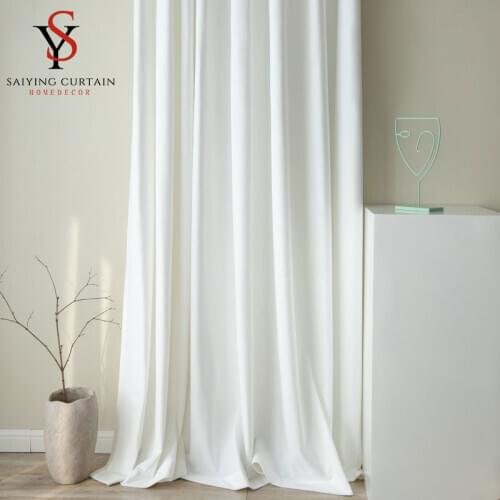 Snow White Velvet Blackout Curtain Window For Bedroom Luxury Soft Thick Curtains For Living Room Home Decoration Custom Made