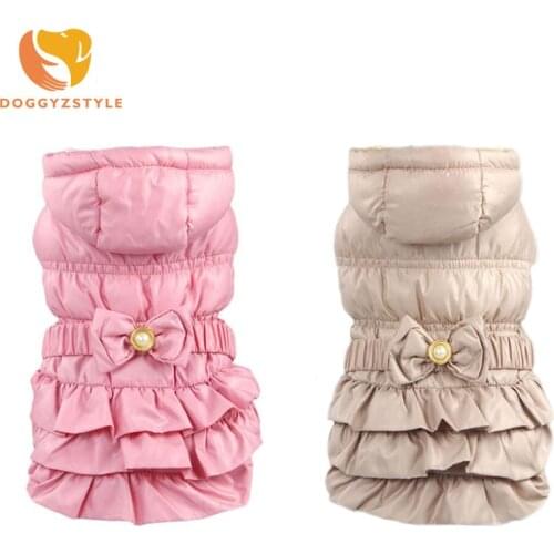 Pet Dog Coat Warm Cotton Hooded Dog Clothes Solid Color Jacket for Small Medium Dogs Chihuahua Yorkshire Terrier DOGGYZSTYLE