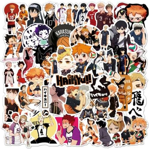 50PCS Anime Haikyuu!! Stickers Decal Cartoon Graffiti Bike Travel Luggage Guitar Phone Laptop Classic Toy Waterproof Sticker