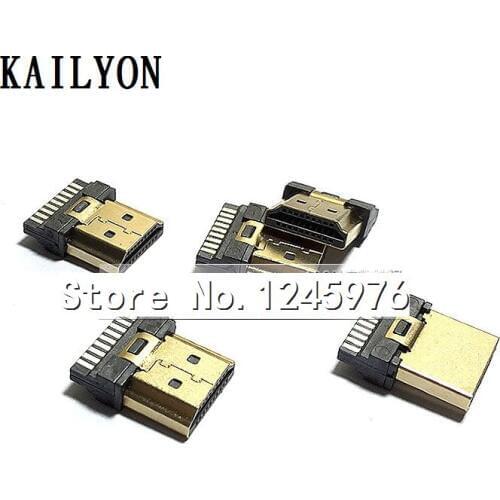 100pcs Special HDMI HD wire welding line, male head dhmi HDMI 2 plug, gold-plated shell injection molding