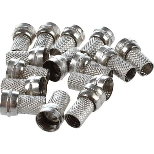 15 Pcs RG6 F-Type Twist-On Coax Coaxial Cable RF Connector Male for CCTV Camera