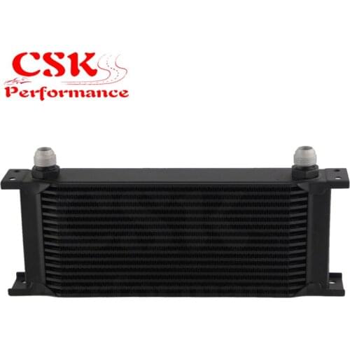 16 Row AN10 10AN Universal Aluminum Engine Transmission Racing Oil Cooler Mocal Style Black / Silver